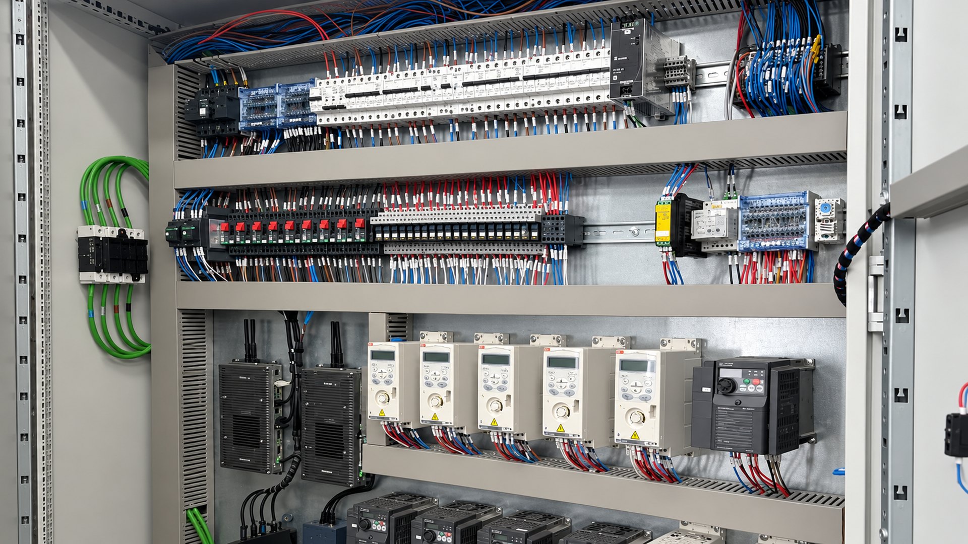 Detalle del cuadro eléctrico y de control